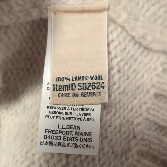 LL Bean Cozy Beige Patterned Sweater - Picture 3 of 10